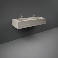 RAK Ceramics Precious 1200mm Wall Mounted Counter Wash Basin With 1th In Travertino Ivory - PRECT12347102A