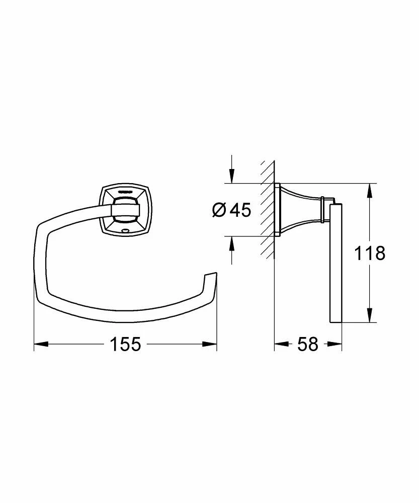 Grohe Grandera Toilet Roll Holder 40625 2 Grohe Grandera Toilet Roll Holder 40625 - Image 2