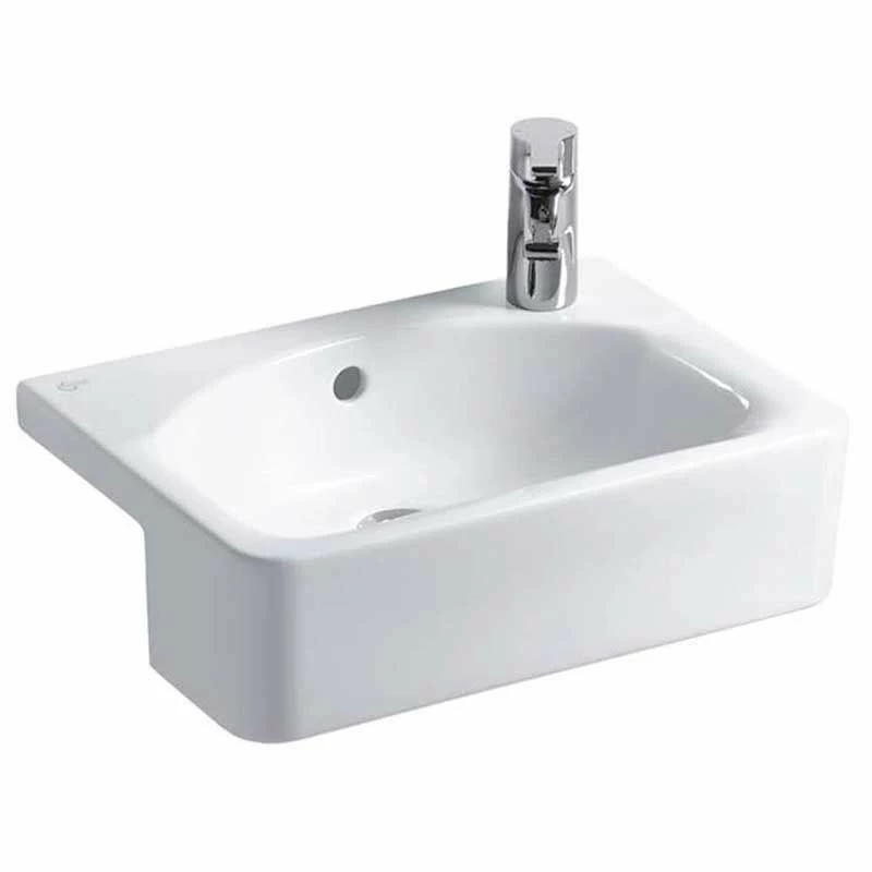 Ideal Standard Concept Space Cube 500mm Semi-Countertop Basin 1 Right Hand Tap Hole With Overflow - White - E779901 1 Ideal Standard Concept Space Cube 500mm Semi-Countertop Basin 1 Right Hand Tap Hole With Overflow - White - E779901
