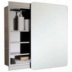 RAK Ceramics Slide Stainless Steel Single Cabinet With Sliding Mirrored Door - 12SL366C1