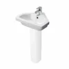 Essential IVY Corner Pedestal Basin Only 450mm Wide 1 Tap Hole White - EC7001