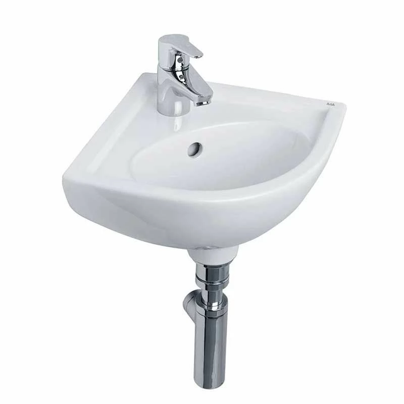 Essential LILY Corner Basin Only 440mm Wide 1 Tap Hole - EC1013 1 Essential LILY Corner Basin Only 440mm Wide 1 Tap Hole - EC1013