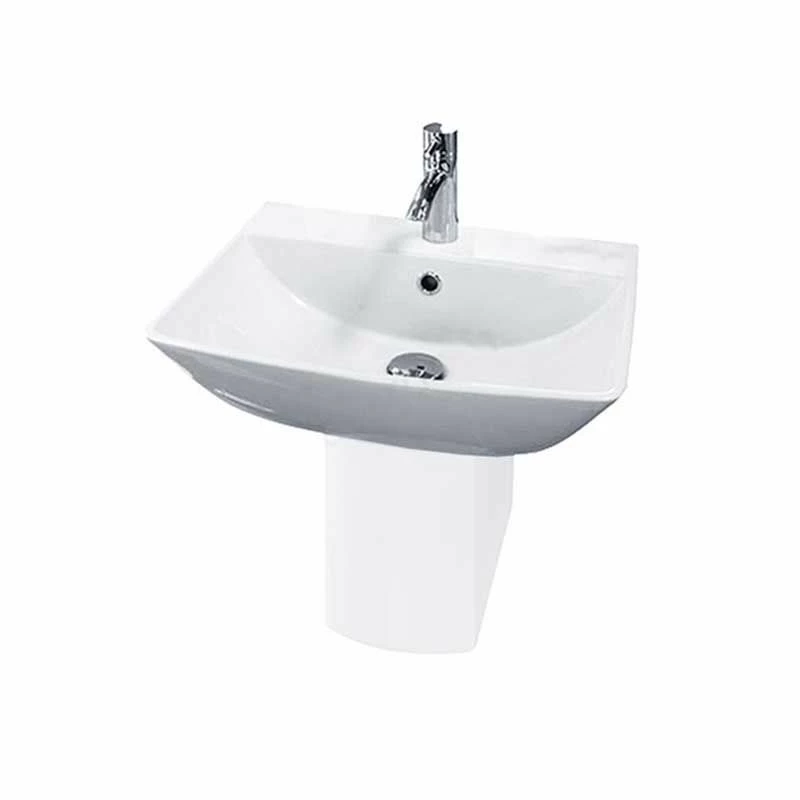 Essential JASMINE Pedestal Basin Only 500mm Wide 1 Tap Hole - EC5001 1 Essential JASMINE Pedestal Basin Only 500mm Wide 1 Tap Hole - EC5001