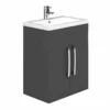 Essential NEVADA Floor Standing Washbasin Unit + Basin 2 Door 800mm Wide - Grey - EFP301GR
