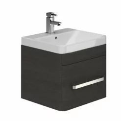 Essential VERMONT 500mm Wall Hung 1 Drawer Unit + Basin - Dark Grey - EFP405DG