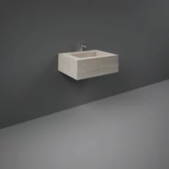 RAK Ceramics Precious 600mm Wall Mounted Counter Wash Basin With 0th In Travertino Ivory - PRECT06347102A0