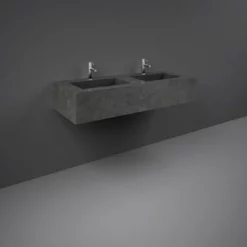 RAK Ceramics Precious 1200mm Wall Mounted Counter Wash Basin With 1th In Behind Grey - PRECT12347104A