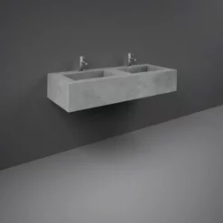 RAK Ceramics Precious 1200mm Wall Mounted Counter Wash Basin With 0th In Surface XL Cool Grey - PRECT12347103A0