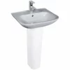 Essential VIOLET Pedestal Basin Only 450mm Wide 1 Tap Hole - EC6001