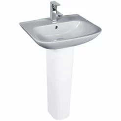 Essential VIOLET Pedestal Basin Only 520mm Wide 1 Tap Hole - EC6002