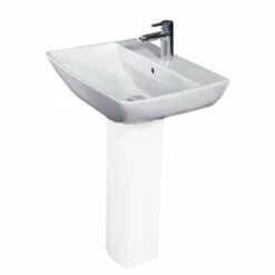 Essential JASMINE Pedestal Basin Only 600mm Wide 1 Tap Hole - EC5003