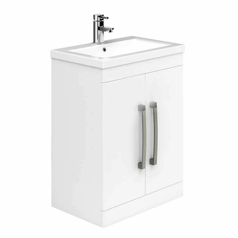 Essential NEVADA Floor Standing Washbasin Unit + Basin 2 Door 600mm Wide - White - EFP300WH 1 Essential NEVADA Floor Standing Washbasin Unit + Basin 2 Door 600mm Wide - White - EFP300WH