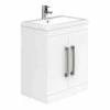 Essential NEVADA Floor Standing Washbasin Unit + Basin 2 Door 800mm Wide - White - EFP301WH