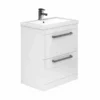Essential NEVADA Floor Standing Washbasin Unit + Basin 2 Drawers 800mm Wide - White - EFP303WH
