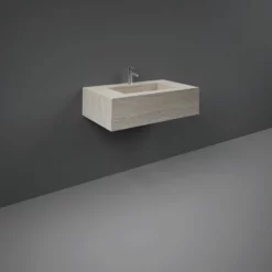RAK Ceramics Precious 800mm Wall Mounted Counter Wash Basin With 1th In Travertino Ivory - PRECT08347102A