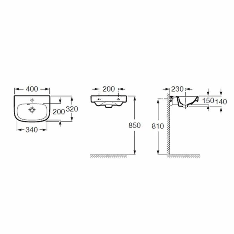 Roca Debba Cloakroom Basin 1 Taphole - 400 X 320mm - 32599800U 2 Roca Debba Cloakroom Basin 1 Taphole - 400 X 320mm - 32599800U - Image 2