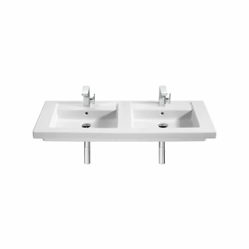 Roca Prisma 1200mm Wall Hung Double Basin 1 Tap Hole - White - 327540000 1 Roca Prisma 1200mm Wall Hung Double Basin 1 Tap Hole - White - 327540000