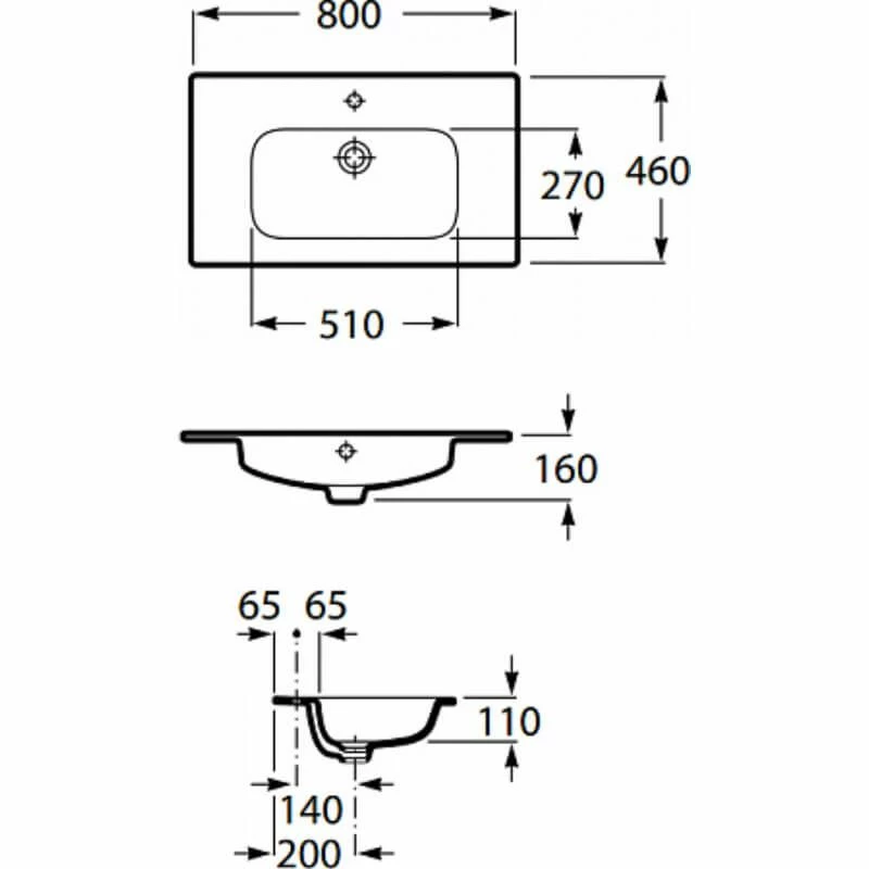 Roca Debba Basin 1 Taphole - 800 X 460mm - 32799C000 2 Roca Debba Basin 1 Taphole - 800 X 460mm - 32799C000 - Image 2
