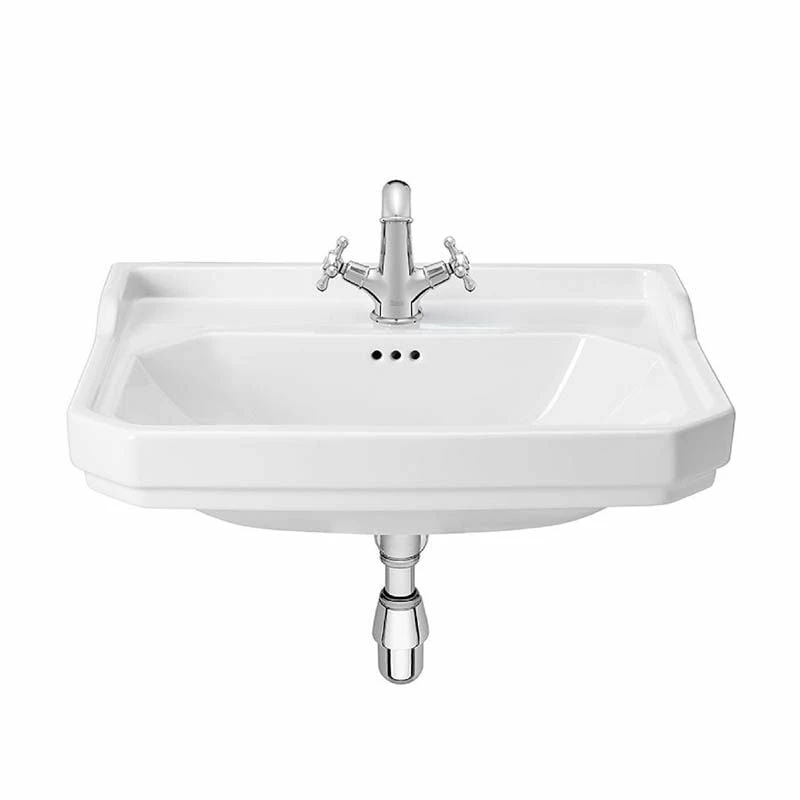 Roca Carmen 650mm Wall-Hung Basin With 1 Taphole - White - 3270A1000 1 Roca Carmen 650mm Wall-Hung Basin With 1 Taphole - White - 3270A1000