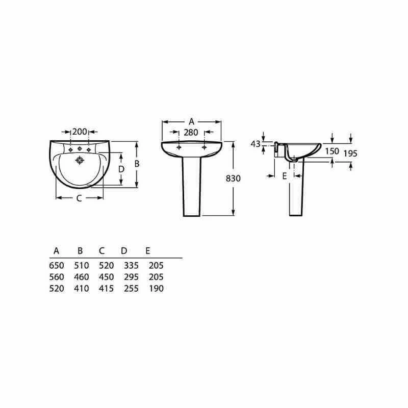 Roca Laura Wall Hung Basin 2 Tapholes - 520 X 410mm - 328398000 2 Roca Laura Wall Hung Basin 2 Tapholes - 520 X 410mm - 328398000 - Image 2