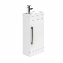 Essential NEVADA Floor Standing Washbasin Unit + Basin 1 Door 400mm Wide - White - EFP306WH
