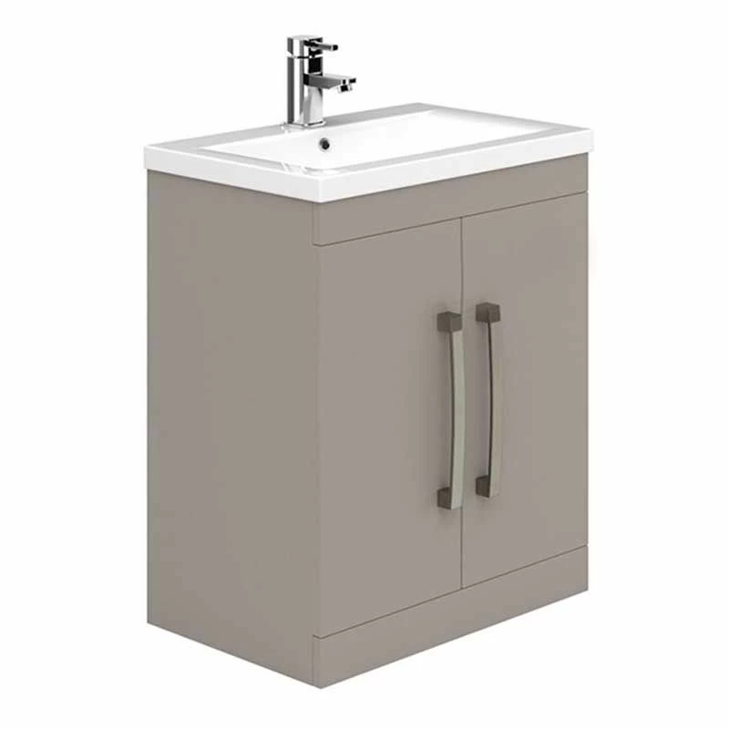 Essential NEVADA Floor Standing Washbasin Unit + Basin 2 Door 800mm Wide - Cashmere - EFP301CA 1 Essential NEVADA Floor Standing Washbasin Unit + Basin 2 Door 800mm Wide - Cashmere - EFP301CA