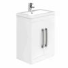 Essential NEVADA Floor Standing Washbasin Unit + Basin 2 Doors 500mm Wide - White - EFP307WH