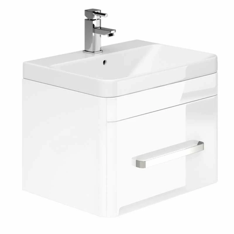 Essential VERMONT 600mm Wall Hung 1 Drawer Unit + Basin - White - EFP402WH 1 Essential VERMONT 600mm Wall Hung 1 Drawer Unit + Basin - White - EFP402WH