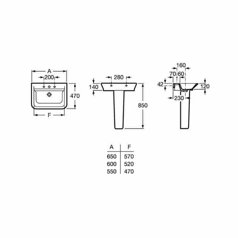 Roca The Gap Full Pedestal 720mm - 337470000 2 Roca The Gap Full Pedestal 720mm - 337470000 - Image 2