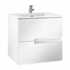 Roca Victoria-N 2 Drawer Vanity Unit & Basin 600mm - Gloss White - 855834806