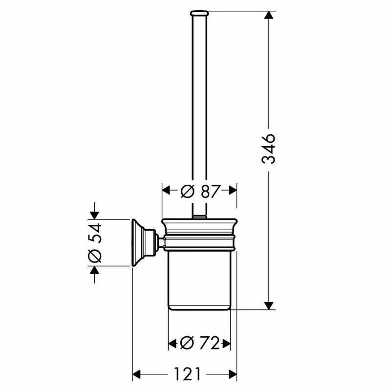 AXOR Montreux Toilet Brush Holder - Brushed Nickel - 42035820 2 AXOR Montreux Toilet Brush Holder - Brushed Nickel - 42035820 - Image 2