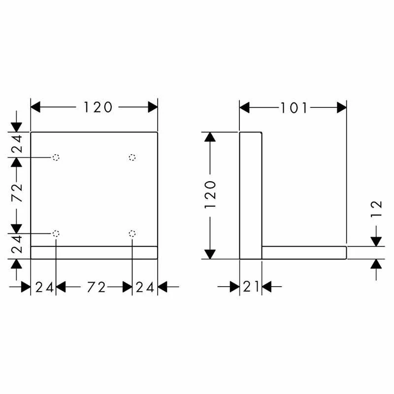 Axor ShowerSolutions Shelf 120mm X 120mm - Polished Black Chrome - 40872330 2 Axor ShowerSolutions Shelf 120mm X 120mm - Polished Black Chrome - 40872330 - Image 2