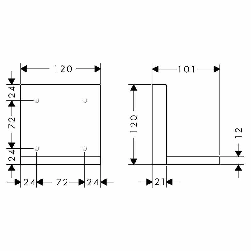 Axor ShowerSolutions Shelf 120mm X 120mm - Brushed Black Chrome - 40872340 2 Axor ShowerSolutions Shelf 120mm X 120mm - Brushed Black Chrome - 40872340 - Image 2