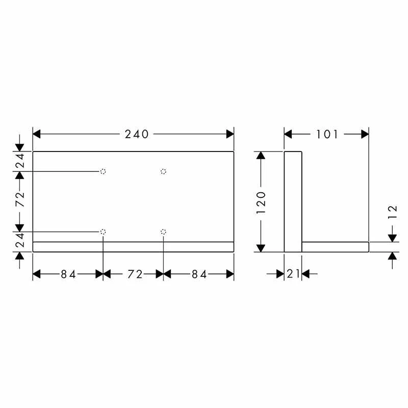 Axor ShowerSolutions Shelf 240mm X 120mm - Polished Black Chrome - 40873330 2 Axor ShowerSolutions Shelf 240mm X 120mm - Polished Black Chrome - 40873330 - Image 2