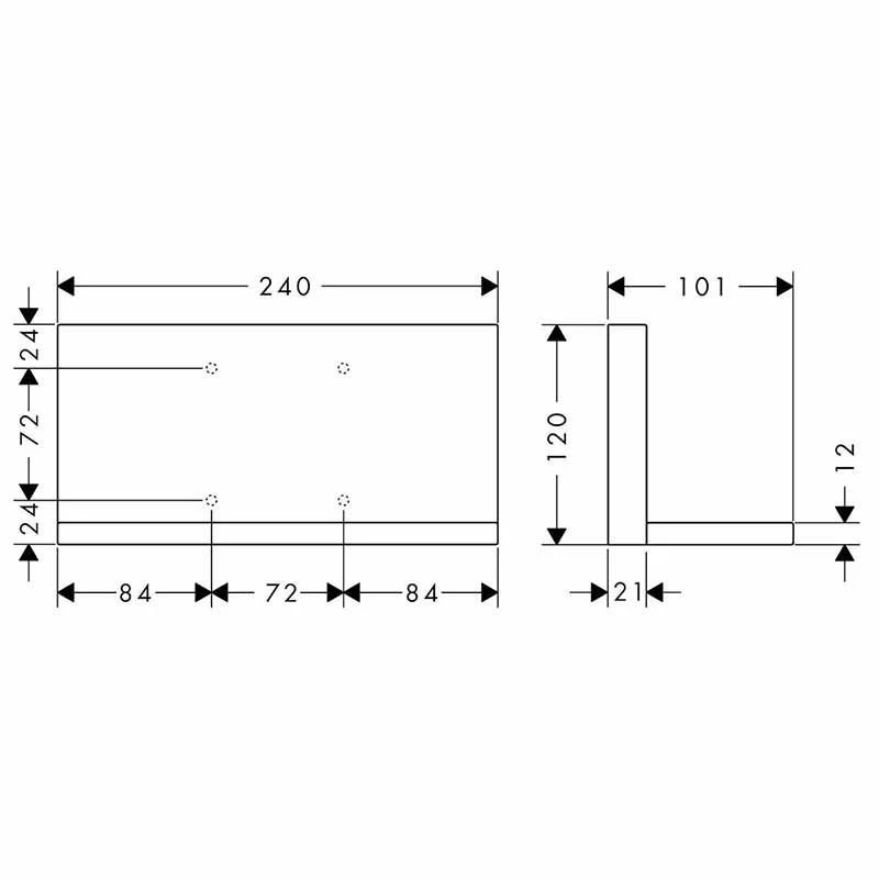 Axor ShowerSolutions Shelf 240mm X 120mm - Brushed Black Chrome - 40873340 2 Axor ShowerSolutions Shelf 240mm X 120mm - Brushed Black Chrome - 40873340 - Image 2
