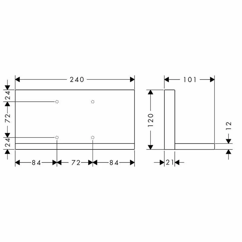 Axor ShowerSolutions Shelf 240mm X 120mm - Brushed Nickel - 40873950 2 Axor ShowerSolutions Shelf 240mm X 120mm - Brushed Nickel - 40873950 - Image 2