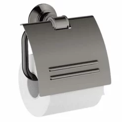 Axor Montreux Toilet Roll Holder With Cover - Polished Black Chrome - 42036330