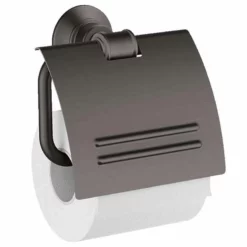 Axor Montreux Toilet Roll Holder With Cover - Brushed Black Chrome - 42036340