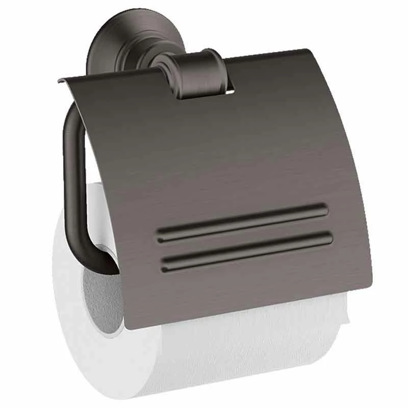 Axor Montreux Toilet Roll Holder With Cover - Brushed Black Chrome - 42036340 1 Axor Montreux Toilet Roll Holder With Cover - Brushed Black Chrome - 42036340