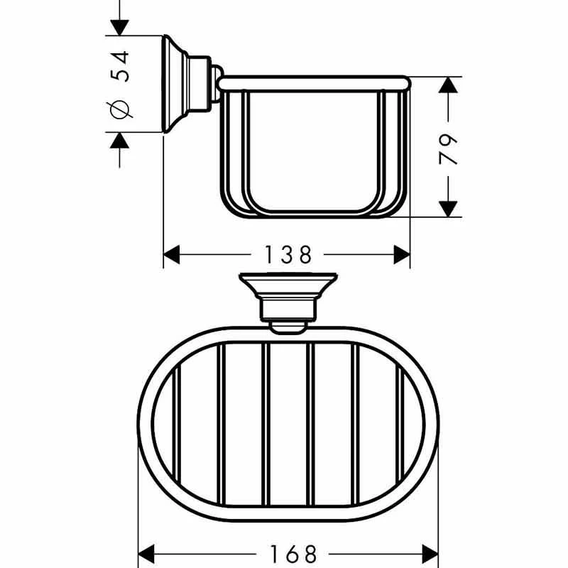 Axor Montreux Wall-Mounted Corner Basket 160x101mm - Stainless Steel Optic - 42065800 2 Axor Montreux Wall-Mounted Corner Basket 160x101mm - Stainless Steel Optic - 42065800 - Image 2