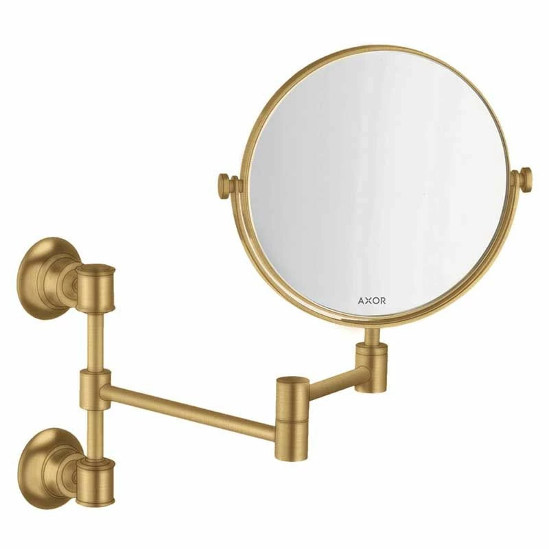 Axor Montreux Shaving Mirror - Brushed Gold Optic - 42090250 1 Axor Montreux Shaving Mirror - Brushed Gold Optic - 42090250
