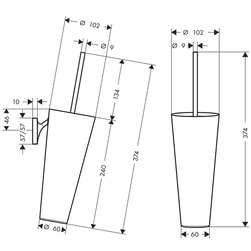 Axor Starck Organic Toilet Brush Holder - Brushed Brass - 42735950 2 Axor Starck Organic Toilet Brush Holder - Brushed Brass - 42735950 - Image 2