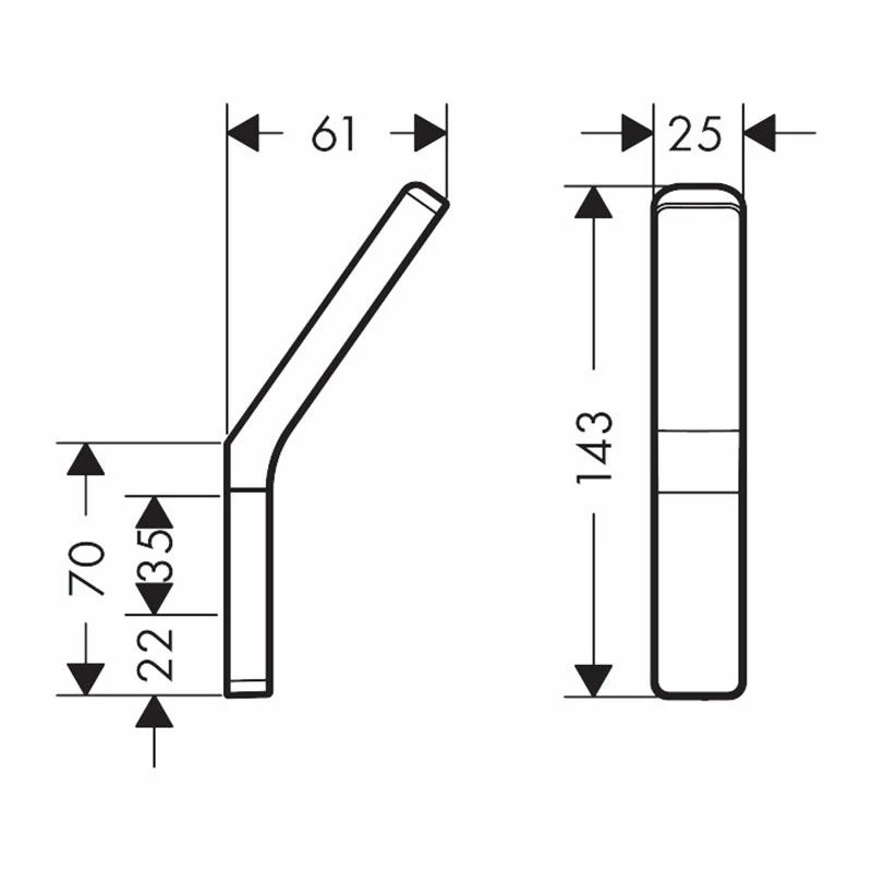 AXOR Universal Accessories Towel Hook - Brushed Black Chrome - 42801340 2 AXOR Universal Accessories Towel Hook - Brushed Black Chrome - 42801340 - Image 2