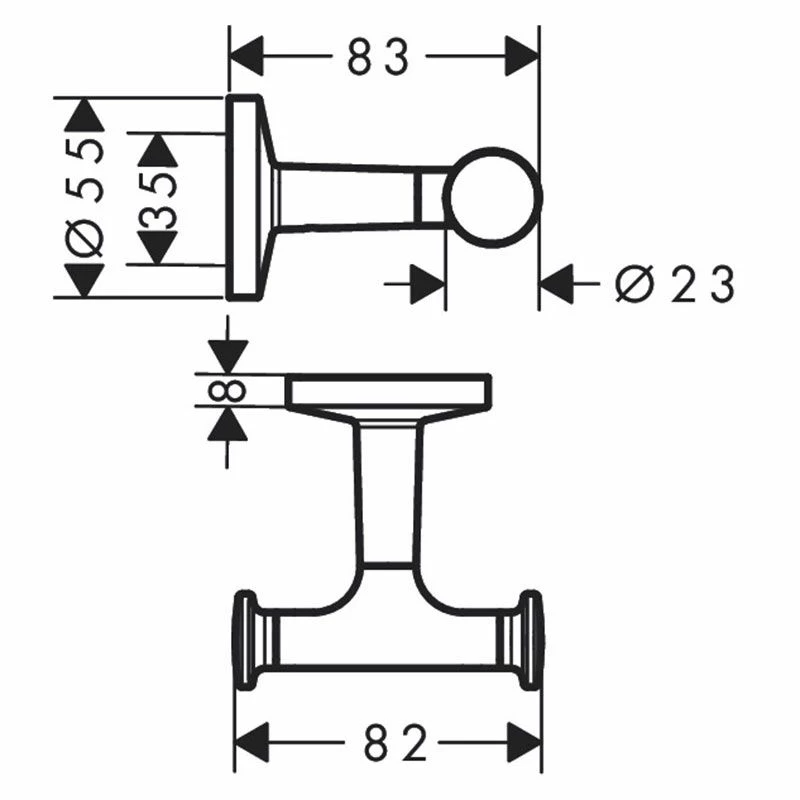 AXOR Universal Circular Double Towel Hook - Chrome - 42812000 2 AXOR Universal Circular Double Towel Hook - Chrome - 42812000 - Image 2
