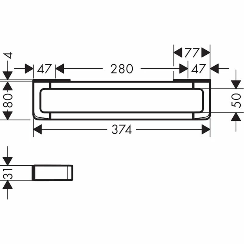AXOR Universal Grab Bar 300mm Brushed Brass - 42830950 2 AXOR Universal Grab Bar 300mm Brushed Brass - 42830950 - Image 2
