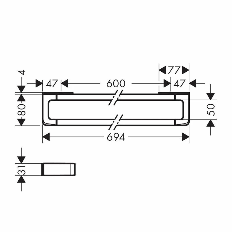 AXOR Universal Towel Rail 600mm - Polished Red Gold - 42832300 2 AXOR Universal Towel Rail 600mm - Polished Red Gold - 42832300 - Image 2
