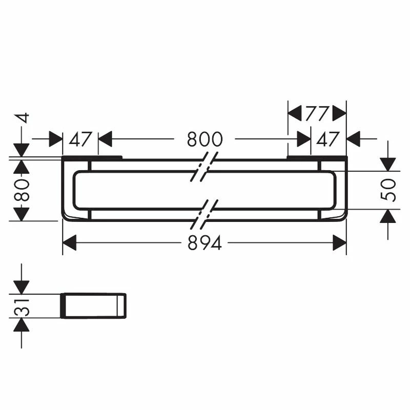 AXOR Universal Towel Rail 800mm - Brushed Nickel - 42833820 2 AXOR Universal Towel Rail 800mm - Brushed Nickel - 42833820 - Image 2