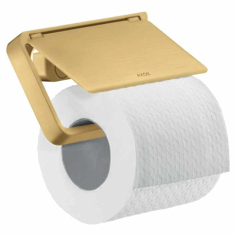 Axor Universal Accessories Toilet Roll Holder With Cover - Brushed Gold Optic - 42836250 1 Axor Universal Accessories Toilet Roll Holder With Cover - Brushed Gold Optic - 42836250