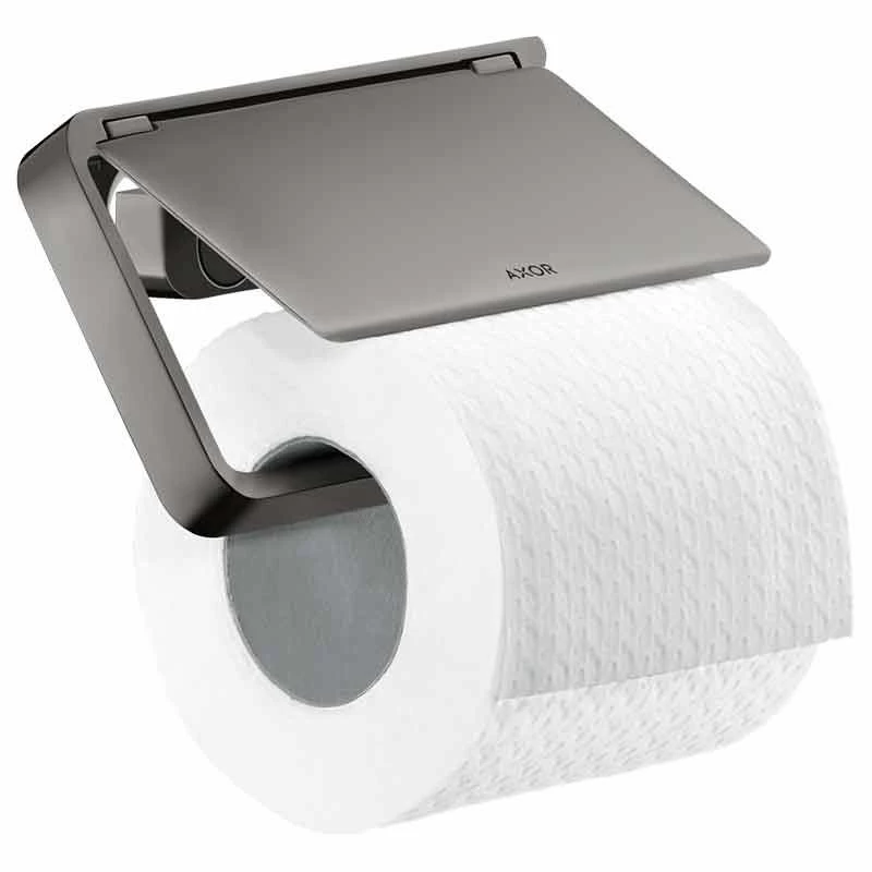 Axor Universal Accessories Toilet Roll Holder With Cover - Polished Black Chrome - 42836330 1 Axor Universal Accessories Toilet Roll Holder With Cover - Polished Black Chrome - 42836330