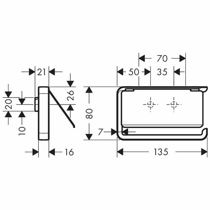 Axor Universal Accessories Toilet Roll Holder With Cover - Polished Black Chrome - 42836330 2 Axor Universal Accessories Toilet Roll Holder With Cover - Polished Black Chrome - 42836330 - Image 2